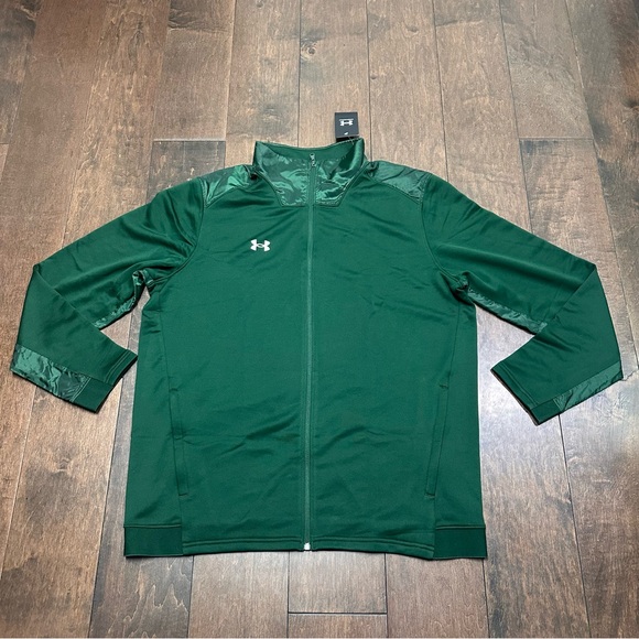 Under Armour Mens Size Large UA Command‎ Warm-Up Full-Zip Jacket Green NWT $70 - Picture 1 of 11